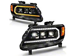 Anzo USA Blk Housing Full LED DRL Projector (15-22 Chevy Colorado)