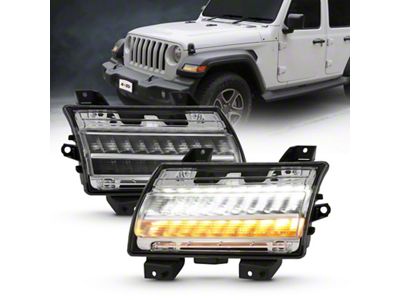 Anzo USA 18-19 Jeep Wrangler JL Halogen Chrome Clear w/ Sequential - 511083