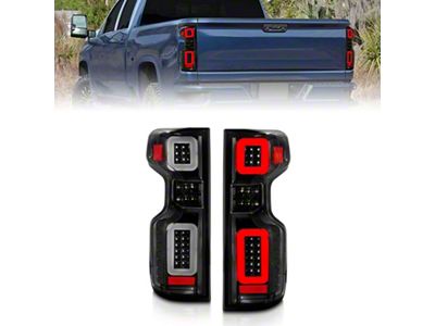 Anzo USA 19-21 Chevy Silverado Full LED Tailights Black Housing Clear - 311414