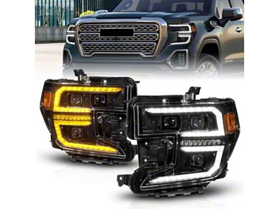 Anzo USA 19-21 GMC Sierra 1500 LED Projector Headlight w/Switchback+Sequential - 111600