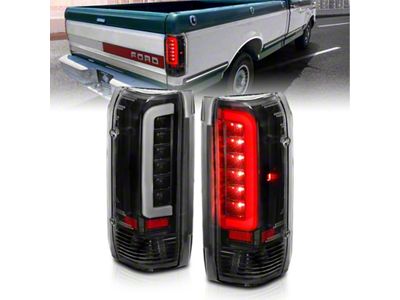 Anzo USA 1987-1996 Ford F-150 LED Taillights Black Housing Clear Lens - 311350