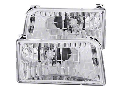 Anzo USA 1992-1996 Ford F-150 Crystal Headlights Chrome - 111247