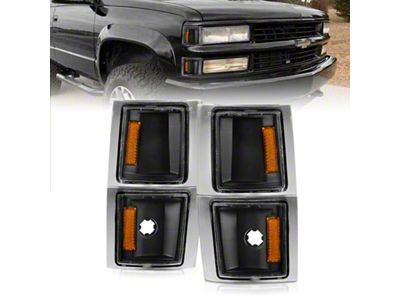 Anzo USA 1994-1998 Chevrolet Blazer Corner Lights Black Housing Clear Lens - 521042