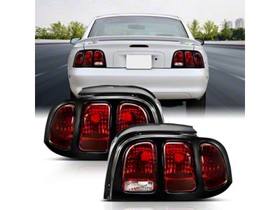Anzo USA 1994-1998 Ford Mustang Taillight Dark Red Lens OE Style - 321350