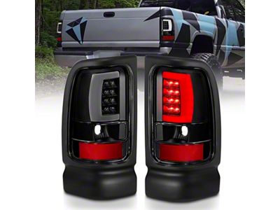 Anzo USA 1994-2001 Dodge Ram 1500 LED Taillights Plank Style Black - 311339