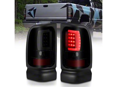 Anzo USA 1994-2001 Dodge Ram 1500 LED Taillights Plank Style Black - 311340