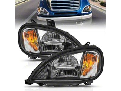 Anzo USA 1996-2013 Freightliner Columbia LED Crystal Headlights Black Housing w/ - 131028