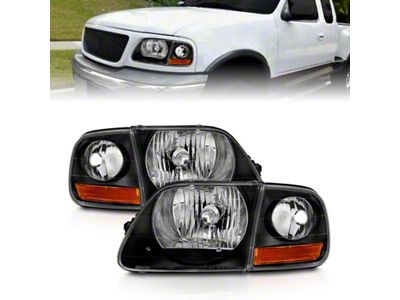 Anzo USA 1997-2003 Ford F150 Crystal Headlight Black w/ Parking Light - 111460