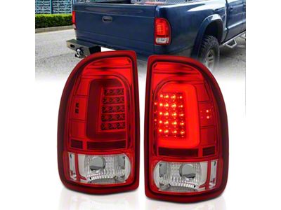 Anzo USA 1997-2004 Dodge Dakota LED Taillights Chrome Housing Red Lens - 311349
