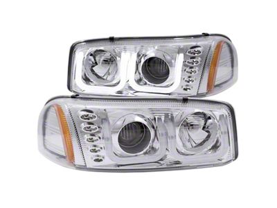 Anzo USA 1999-2006 Gmc Sierra 1500 Projector Headlights w/ U-Bar Chrome - 111304