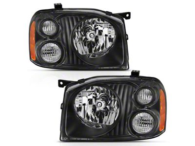 Anzo USA 2001-2004 Nissan Frontier Se Crystal Headlight Black Amber Reflector - 111433