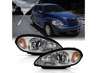 Anzo USA 2001-2005 Chrysler Pt Cruiser Crystal Headlight Chrome Amber OE - 111472