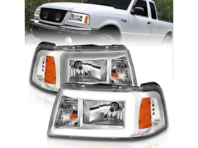 Anzo USA 2001-2011 Ford Ranger Crystal Headlights w/ Light Bar Chrome - 111512