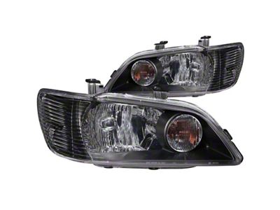 Anzo USA 2002-2003 Mitsubishi Lancer Crystal Headlights Black - 121101