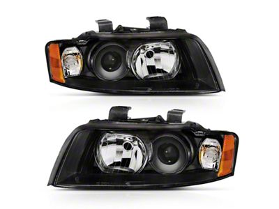 Anzo USA 2002-2005 Audi A4 Projector Headlight Black G2 Halogen Type - 121528
