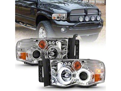 Anzo USA 2002-2005 Dodge Ram 1500 Projector Headlights w/ Halo Chrome - 111491
