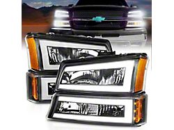Anzo USA Crystal Headlights w/ Light Bar (03-06 Chevrolet Silverado 1500)