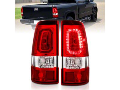 Anzo USA 2003-2006 Chevy Silverado 1500 LED Taillights Plank Style Chrome - 311329