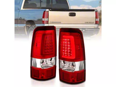 Anzo USA 2003-2006 Chevy Silverado 1500 LED Taillights Plank Style Chrome - 311335