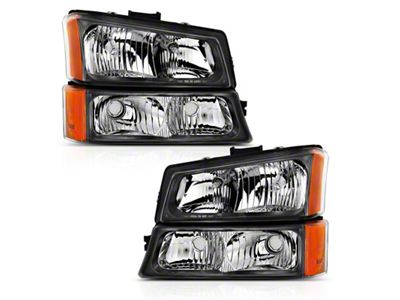 Anzo USA 2003-2006 Chevy Silverado Crystal Headlight w/ Signal Light Black - 111452