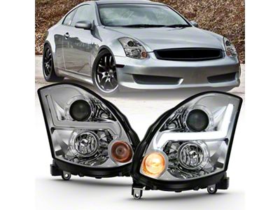 Anzo USA 2003-2007 Infiniti G35 Projector Headlight Plank Style Black HID - 121557