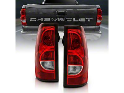 Anzo USA 2004-2007 Chevy Silverado Taillight Red/Clear Lens w/Black Trim OE - 311302