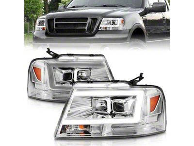 Anzo USA 2004-2008 Ford F-150 Projector Headlights w/ Light Bar Chrome - 111542