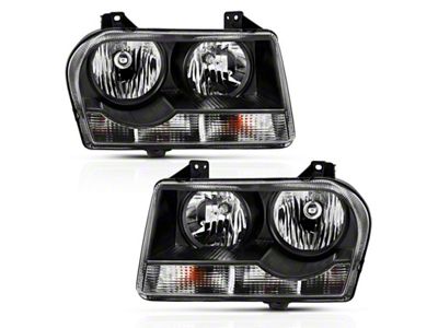 Anzo USA 2005-2010 Chrysler 300 Crystal Headlight Black - 121544