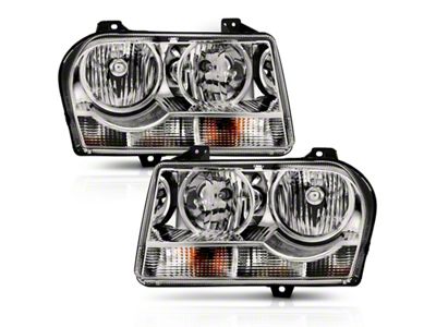 Anzo USA 2005-2010 Chrysler 300 Crystal Headlight Chrome Amber - 121529