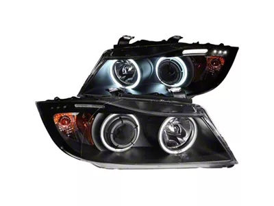 Anzo USA 2006-2008 BMW 3 Series E90-E91 Projector Headlights w/ Halo - 121335