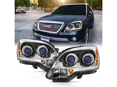 Anzo USA 2007-2008 Gmc Acadia Crystal Headlight Chrome Amber OE - 111476