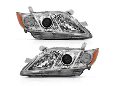 Anzo USA 2007-2009 Toyota Camry Projector Headlight Chrome Amber OE Replacement - 121551