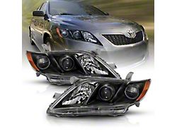 Anzo USA 2007-2009 Toyota Camry Projector Headlight Black Amber - 121539