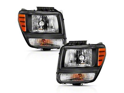 Anzo USA 2007-2012 Dodge Nitro Crystal Headlight Black Amber - 111426