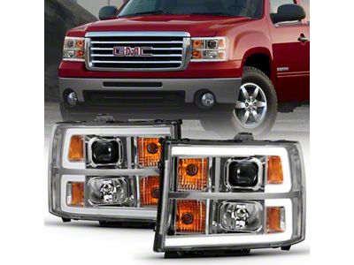 Anzo USA 2007-2013 Gmc Sierra 1500 Projector Headlight Plank Style Chrome - 111483