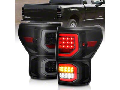 Anzo USA 2007-2013 Toyota Tundra LED Taillights Plank Style Black w/Smoke - 311337
