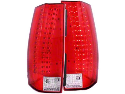 Anzo USA 2007-2014 Chevrolet Suburban LED Taillights Red/Clear - Escalade Look - 311190