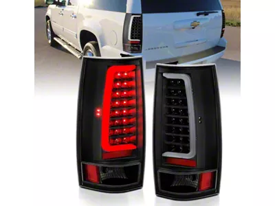 Anzo USA 2007-2014 Chevy Tahoe LED Taillight Plank Style Black w/Clear - 311321
