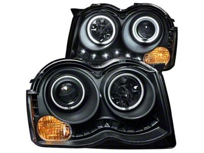 Anzo USA 2008-2010 Jeep Grand Cherokee Projector Headlights w/ Halo Black - 111213