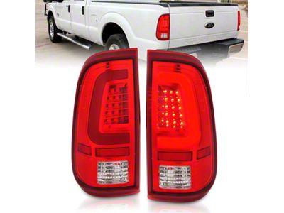 Anzo USA 2008-2016 Ford F-250 LED Taillights Chrome Housing Red/Clear Lens - 311358