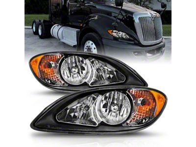 Anzo USA 2008-2016 International Prostar Crystal Headlights Black Housing OE Replacement - 131032