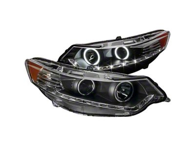 Anzo USA 2009-2012 Acura Tsx Projector Headlights w/ Halo Black CCFL - 121393