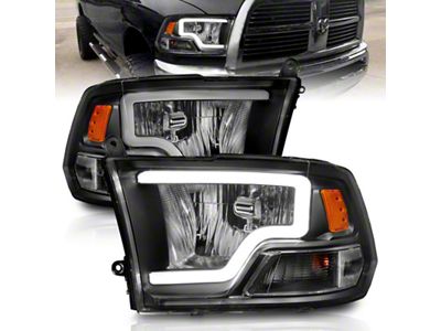 Anzo USA 2009-2018 Dodge Ram 1500 Crystal Headlights w/ Light Bar - 111515