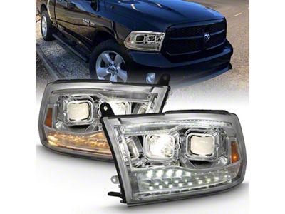 Anzo USA 2009-2018 Dodge Ram 1500 Projector H.L. Switchback Black Amber - 111441