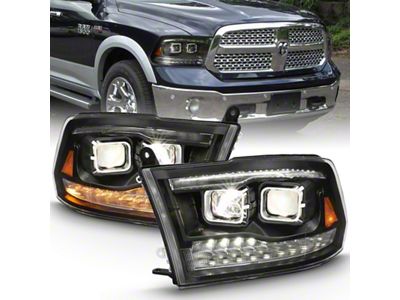 Anzo USA 2009-2018 Dodge Ram 1500 Projector H.L. Switchback Chrome Amber - 111442
