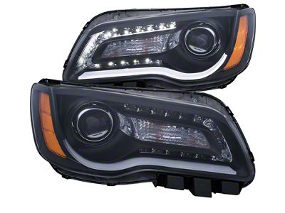 Anzo USA 2011-2014 Chrysler 300 Projector Headlights w/ Plank Style Design - 121495