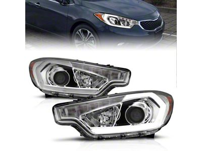 Anzo USA 2014-2016 Kia Forte Projector Headlights w/ Light Bar Chrome - 121561