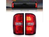 Anzo USA 2014-2018 GMC Sierra LED Tail Lights Black Housing Red/Clear - 311399
