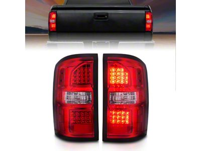 Anzo USA 2014-2018 GMC Sierra LED Tail Lights Black Housing Red/Clear - 311399