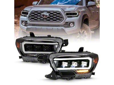Anzo USA 2016-2018 Toyota Tacoma LED Projector Headlights Plank Style Black - 111496